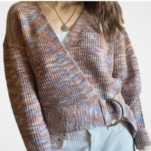 Nine West Multicolor Knit Wrap Sweater